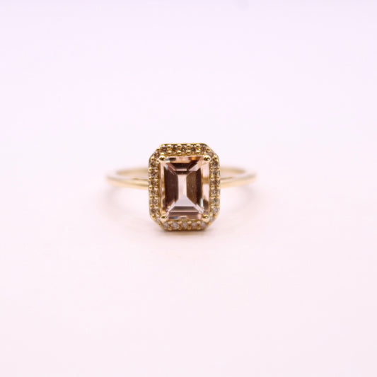 Morganite & Champagne Diamond Statement Ring