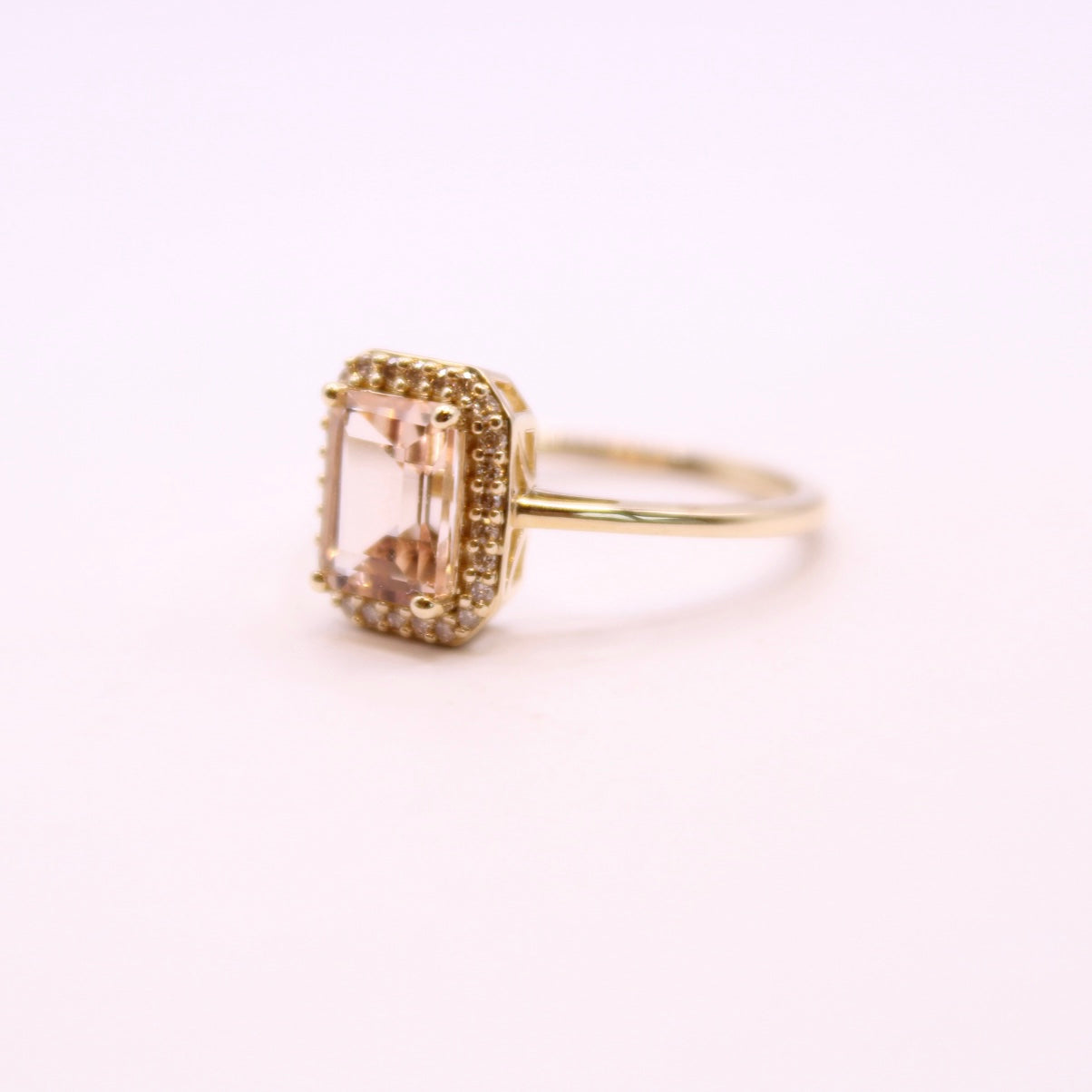 Morganite & Champagne Diamond Statement Ring