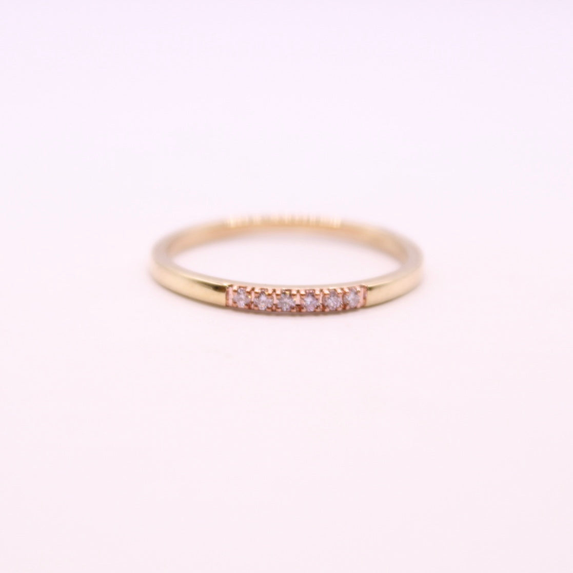 Pink Diamond Row Ring