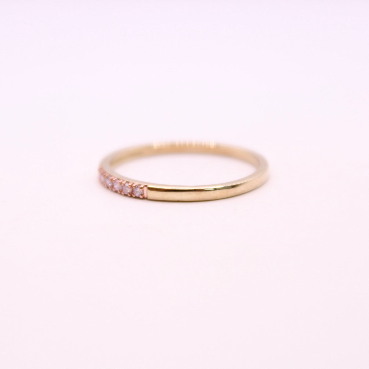 Pink Diamond Row Ring