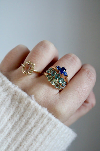 Unheated Sapphire Row Ring