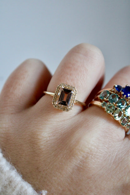 Morganite & Champagne Diamond Statement Ring