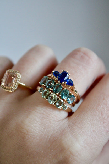 Unheated Sapphire Row Ring