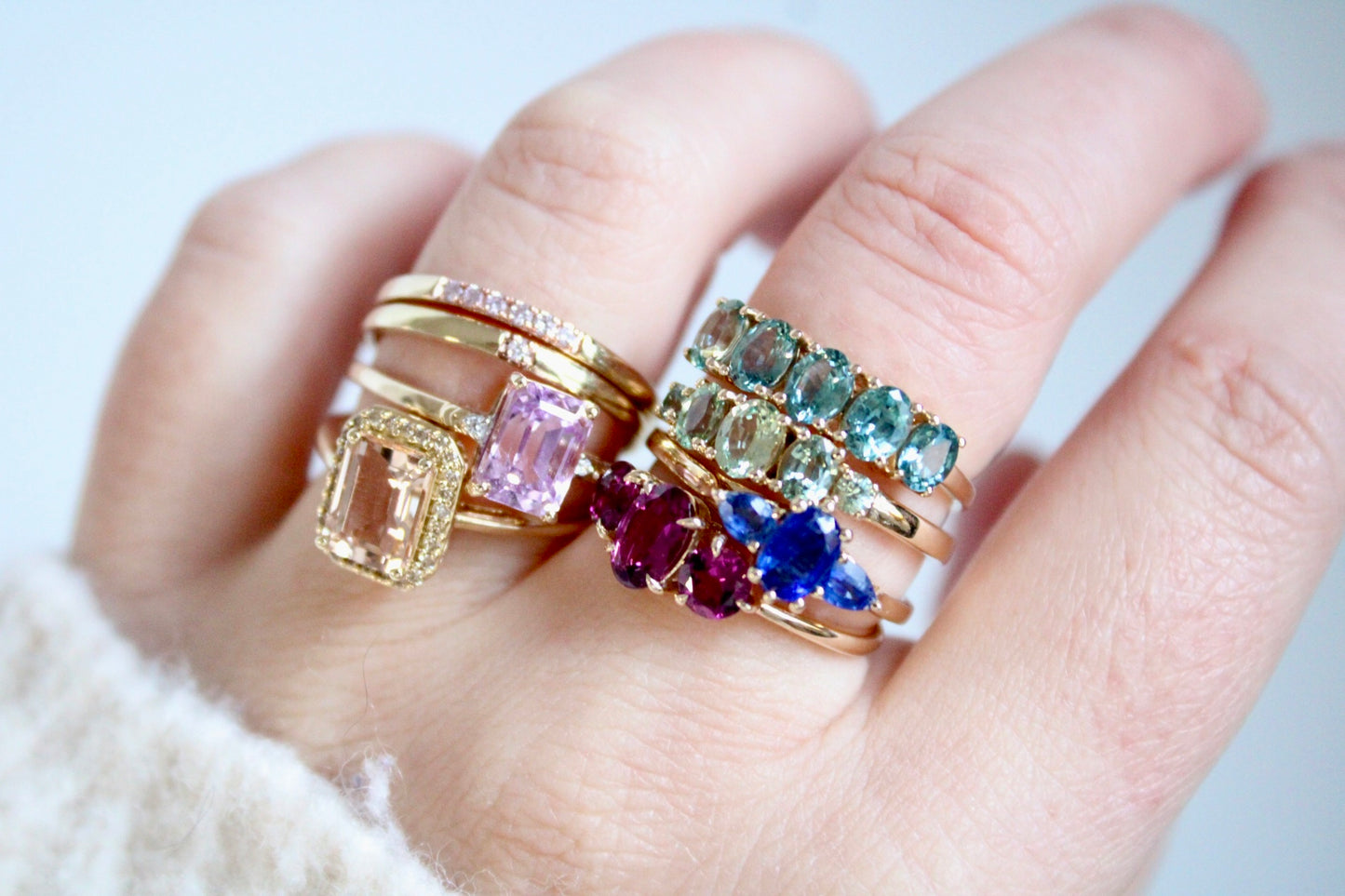 Unheated Sapphire Row Ring