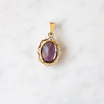 Ornate Amethyst Flower Pendant