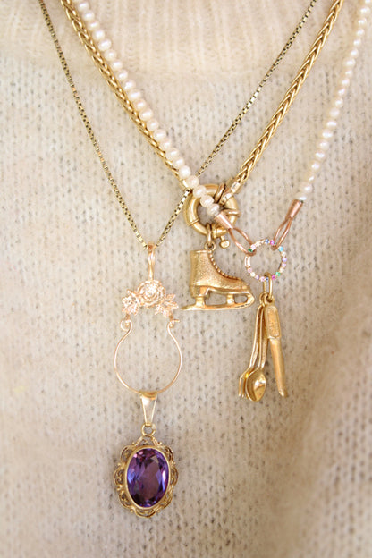 Ornate Amethyst Flower Pendant