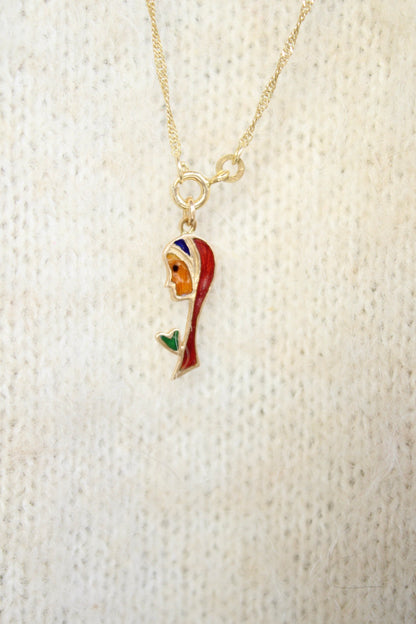 Enamel Virgin Mary Charm