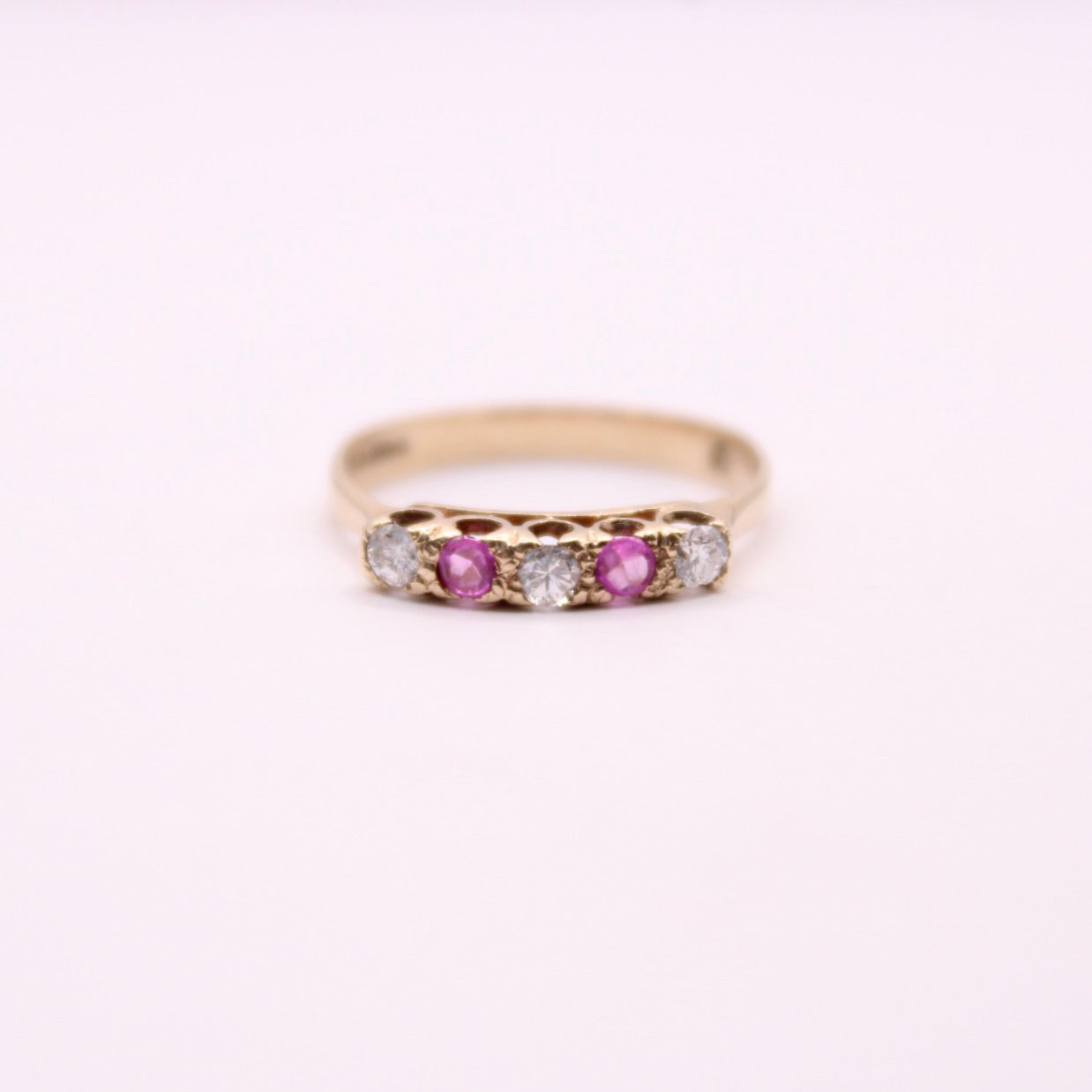 Ruby & Diamond Row Ring