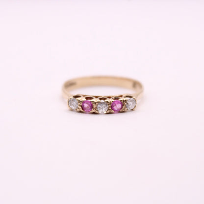Ruby & Diamond Row Ring