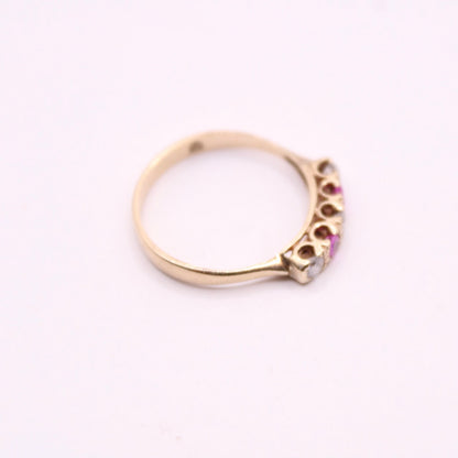 Ruby & Diamond Row Ring