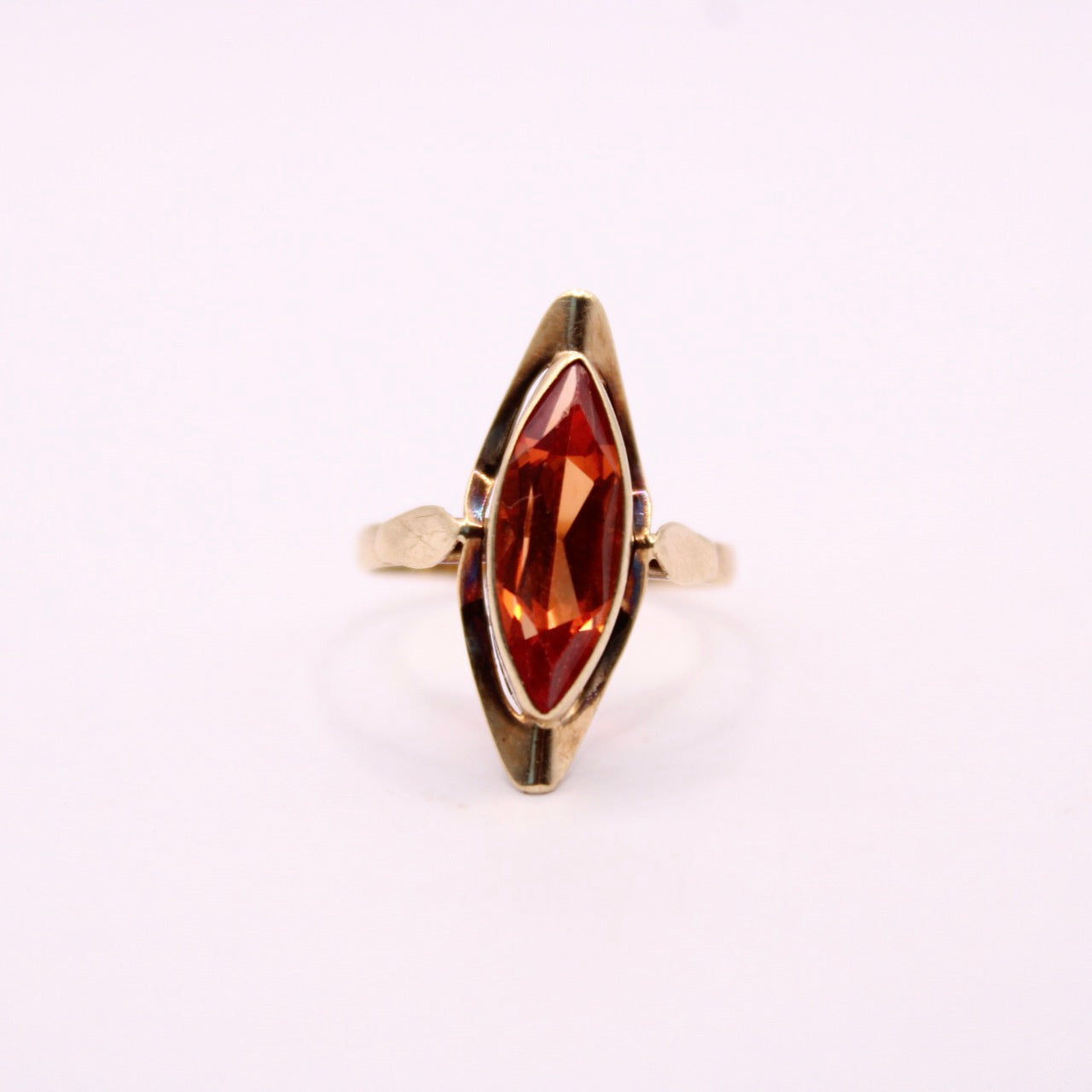 Marquise Orange Sapphire Ring