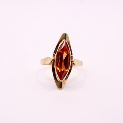 Marquise Orange Sapphire Ring