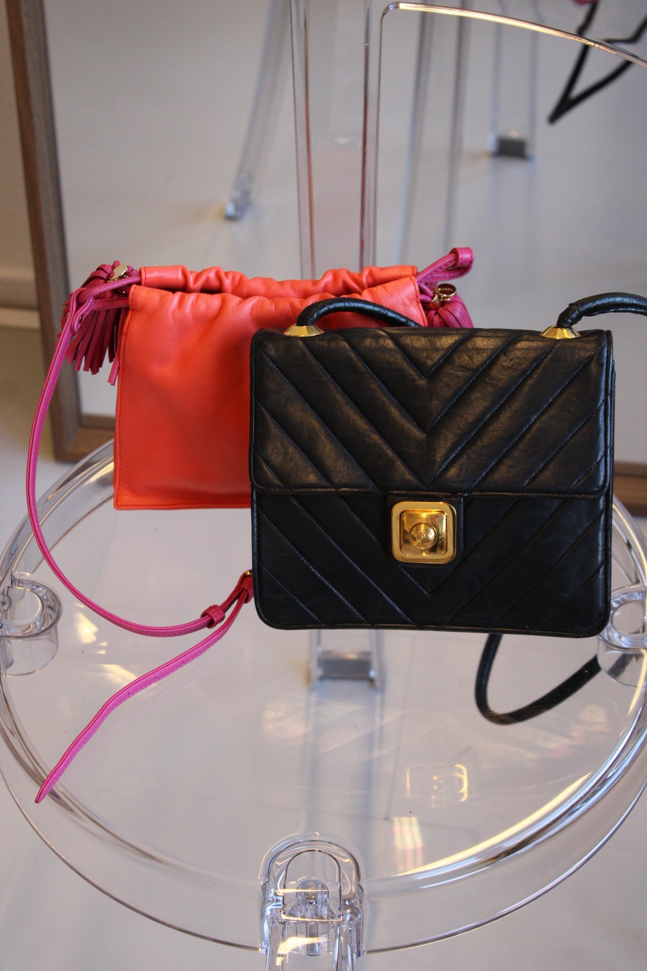 Chanel V Stitch Lamb Skin Shoulder Bag
