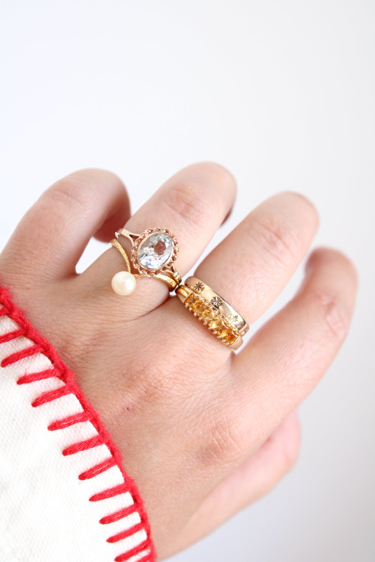 Citrine Row Ring