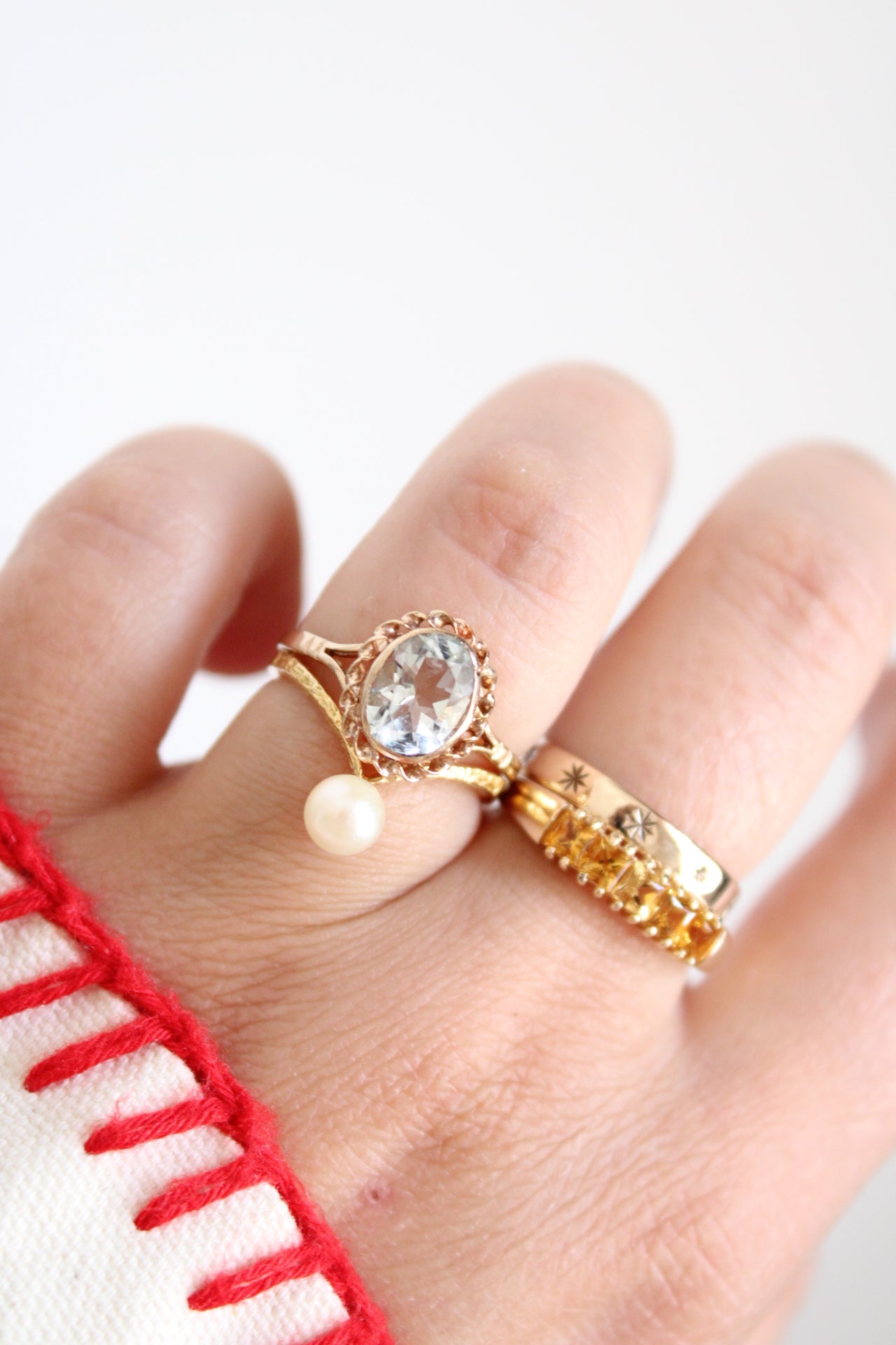 Citrine Row Ring
