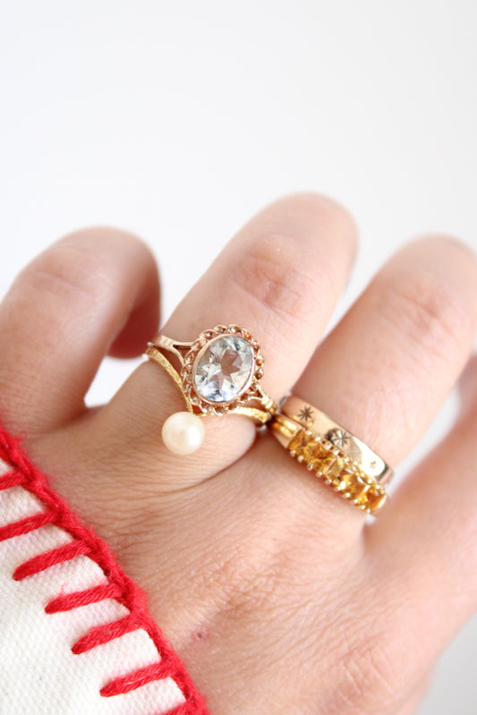 Citrine Row Ring