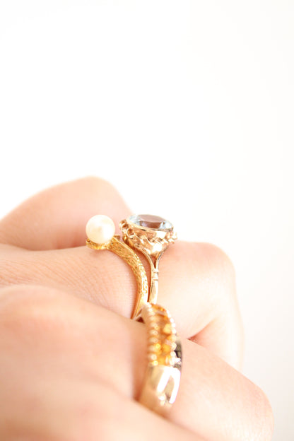 Pearl Wishbone Ring