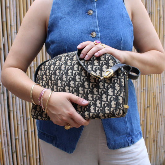 Christian Dior Trotter Canvas Shoulder Bag