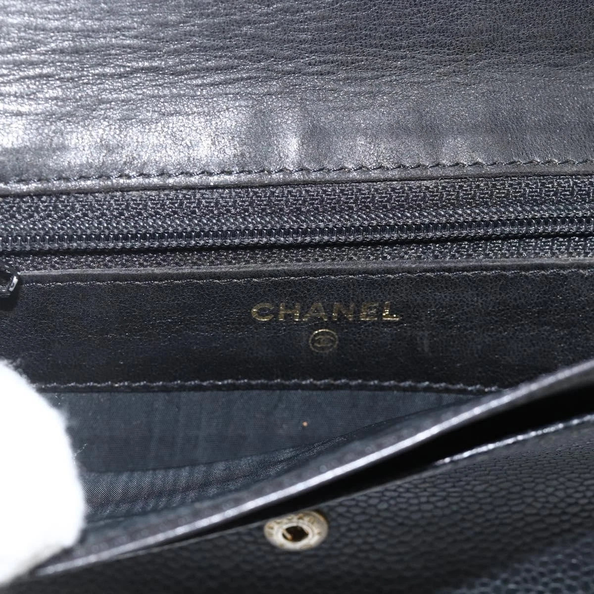 Chanel COCO Mark Grained Calf Skin Wallet