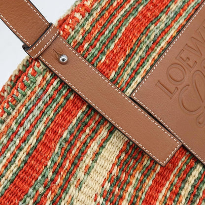 Loewe Striped Raffia Tote Bag