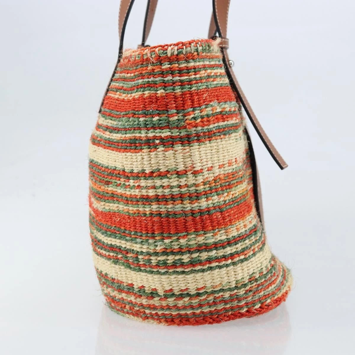 Loewe Striped Raffia Tote Bag