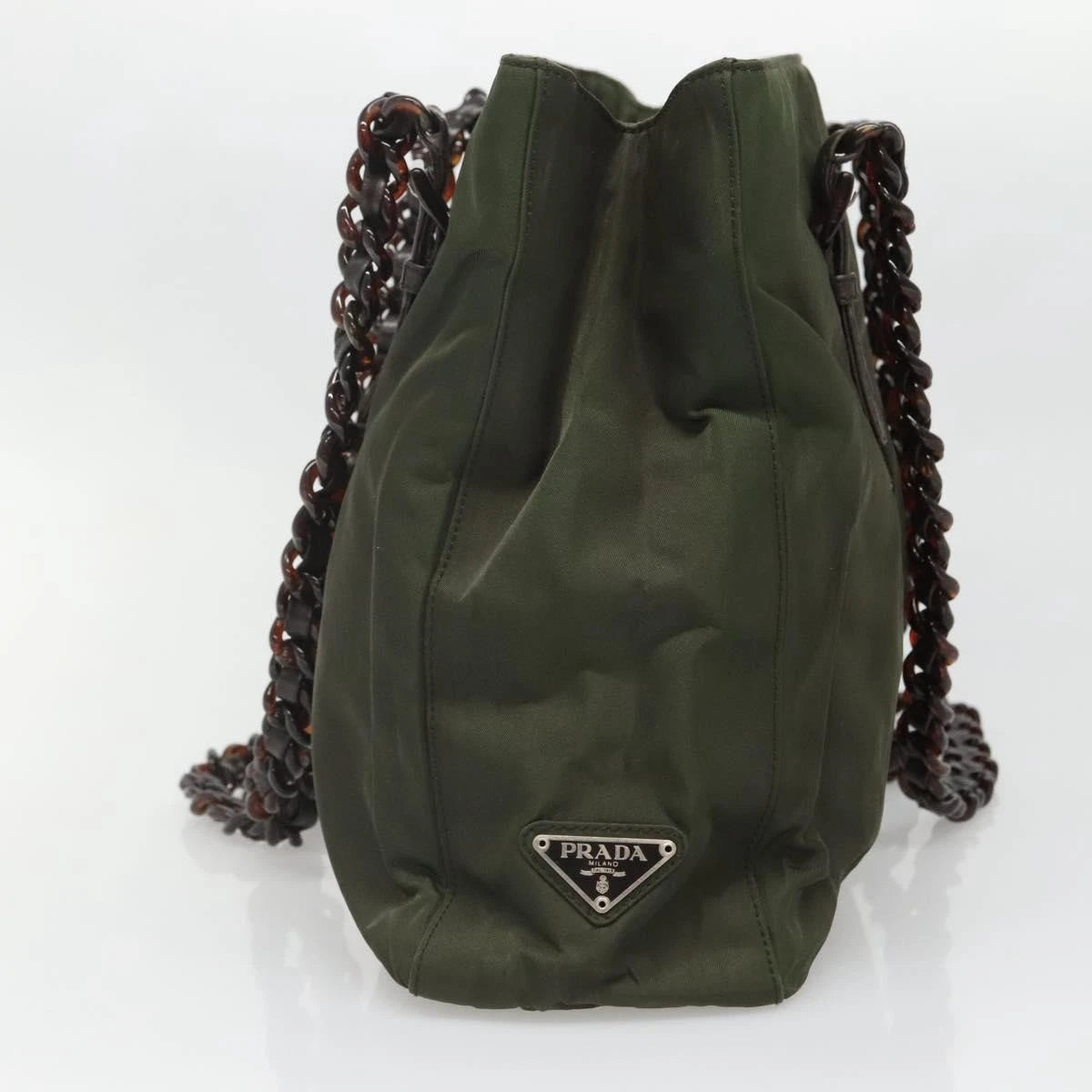 Prada Nylon Khaki Tote Bag