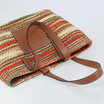 Loewe Striped Raffia Tote Bag