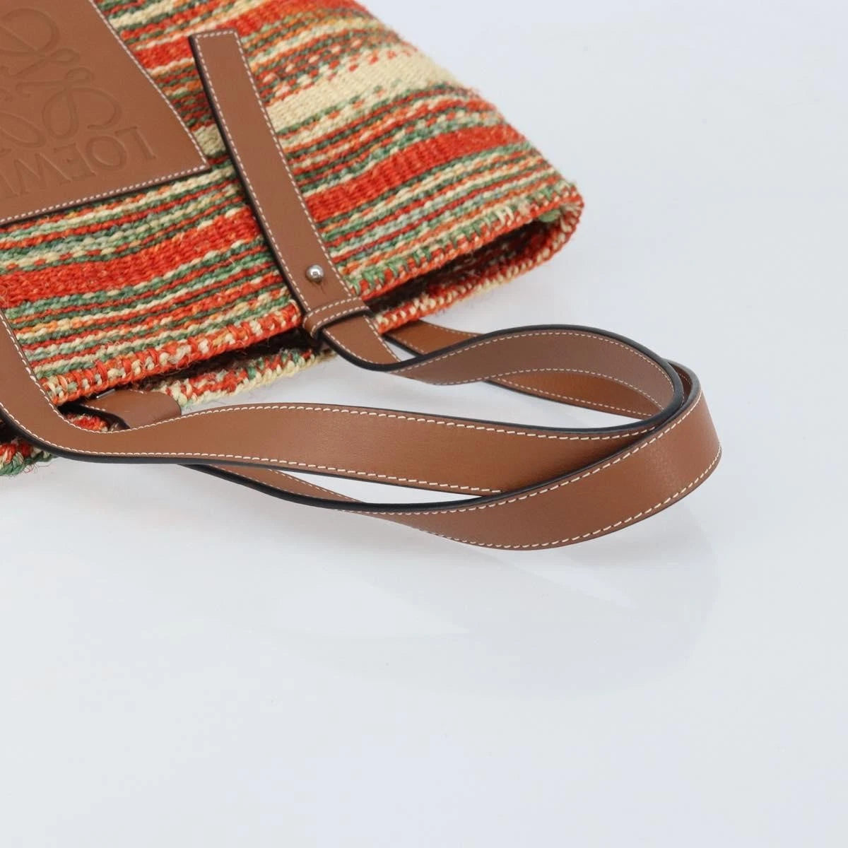 Loewe Striped Raffia Tote Bag