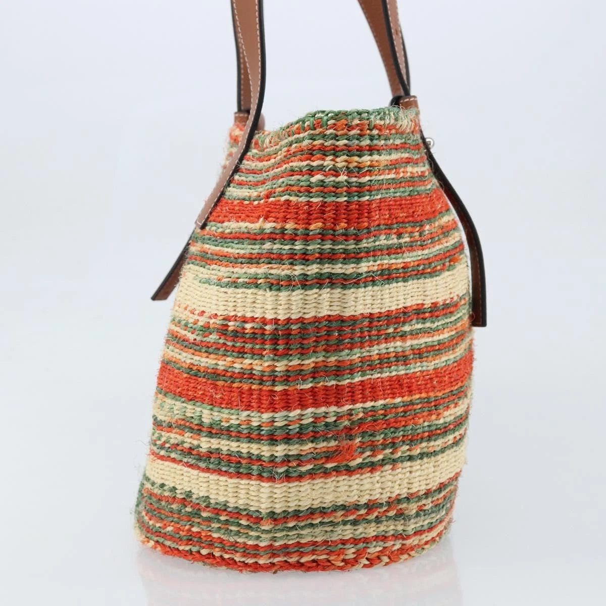 Loewe Striped Raffia Tote Bag